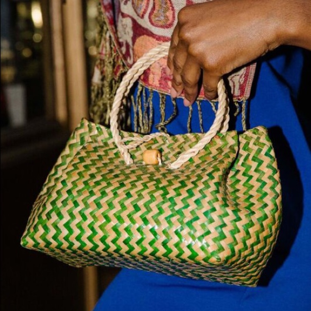 Thai Wicker Straw Woven Purse